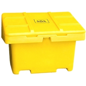 bacs à sel/sable jaune #SOS11-YELLOW : 42’’ x 29’’ x 30’’ h. cap. de 11 pi. Cu. (1000 lb), jaune