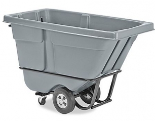 Chariot à bascule gris : 68’’ x 36’’ x 42’’ h. capacité de 1.1 vg. Cu. (1200 lb